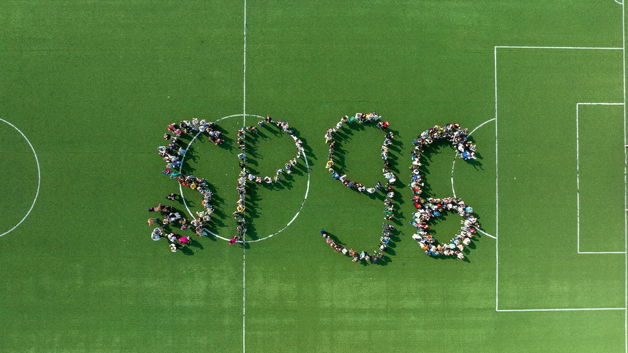 Top view photo of children